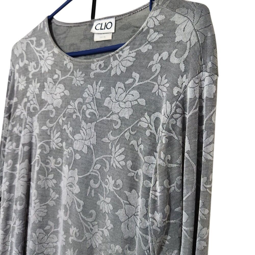 Clio Top And Maxi Skirt Set Size Small Medium Or Large Gray Floral Made In USA. - Picture 3 of 12